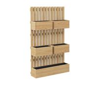 Outsunny Jardinière murale potager avec 5 bacs treillis en bois massif amovibles 60 x 16 x 100 cm