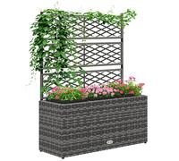Outsunny Jardinière pour Plantes 33 L 3 Pots 84x30x107cm Gris Noir