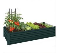 Outsunny Jardinière Rectangulaire Bac à Fleurs 150x70x30cm Vert