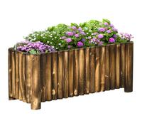 Outsunny Jardinière Rectangulaire Bac à Fleurs Extérieur en Bois 100 x 40 x 40cm Neuf