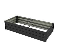 Outsunny Jardinière rectangulaire potager de jardin bac à fleurs en acier avec bordure de sécurité et fond ouvert noir