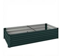 Outsunny Jardinière rectangulaire potager de jardin en acier galvanisé bordure de sécurité et fond ouvert 150x70x30cm vert