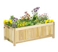 Outsunny Jardinière sur Pied Pliable Bac à Fleurs 70x30x25cm Naturel | Corps, Aspect Lattes, Bois Sapin Pré-huilé