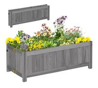 Outsunny Jardinière sur Pied Pliable bac à Fleurs dim. 70L x 30l x 25H cm Corps Aspect Lattes Bois Sapin pré-huilé