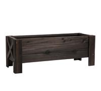 Outsunny Jardinière sur Pieds bac à Fleurs dim. 100L x 36l x 36H cm Inserts d'irrigation Inclus Bois Massif Sapin traité Aosom France