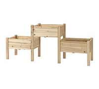 Outsunny Jardinière sur Pieds carré Potager 2 étages dim. 184L x 45l x 80H cm Inserts d'irrigation Bois Sapin pré-huilé