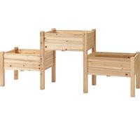 Outsunny Jardinière sur Pieds carré Potager 2 étages dim. 184L x 45l x 80H cm Inserts d'irrigation Bois Sapin pré-huilé