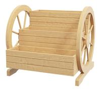 Outsunny Jardinière sur Pieds carré Potager 3 étages Style Rustique Chic avec 2 roues dim. 62L x 61l x 57H cm