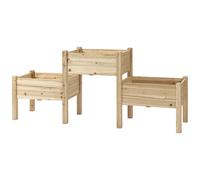 Outsunny Jardinière sur pieds carrée 2 étages 184×45×80 cm Inserts d'irrigation Bois sapin pré-huilé