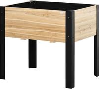 Outsunny Jardinière sur pieds – Potager – métal époxy noir, bois sapin, feutre de drainage inclus