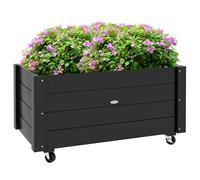 Outsunny Jardinière sur roulettes - jardinière rectangulaire - Tissu Non tissé Inclus - Noir