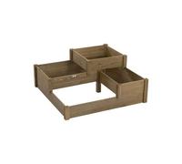 Outsunny Jardinière Surélevée À 3 Niveaux, Jardinière À Herbes, Sapin, Brun, 122x122x51 Cm Multicolore