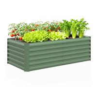 Jardinière surélevée - Outsunny - acier galvanisé - fond ouvert - pour légumes, fruits, fleurs - 180 x 90 x 57,5 cm - vert clair