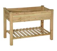 Outsunny Jardinière surélevée avec Étagère de Rangement en Bois, Carré Potager sur Pied surélevé, 113 x 56 x 84 cm, vert