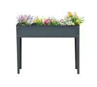 Outsunny Jardinière surélevée, Bac à plantes, Bac de plantation avec 3 trous de drainage, Bac à fleurs surélevé, Métal, 100 x 30 x 80 cm