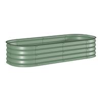 Outsunny Jardinière surélevée carré potager de jardin en acier modulable légumes, plantes, fleurs, dim. 150 x 62 x 30 cm vert