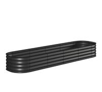 Outsunny Jardinière surélevée carré potager de jardin en acier modulable pour légumes, plantes, fleurs, dim. 240 x 62 x 30cm