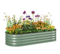Outsunny Carré potager de jardin – jardinière surélevée modulable acier 150x62x30 cm vert