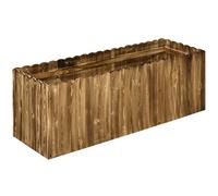 Outsunny Jardinière surélevée en bois, carré potager de jardin pour herbes aromatiques et légumes, 120 x 40 x 40 cm, bois carboni