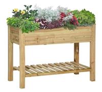 Outsunny Jardinière Surélevée Étagère Bois Trous Drainage 113x56x84cm Vert | Carré Potager sur Pied Surélevé, Trous de Drainage, pour Plantes Fleurs Légumes, Extérieur
