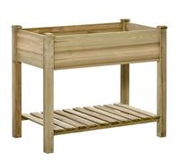 Outsunny Jardinière Surélevée Étagère Bois Trous Drainage 91x51x76cm Vert | Carré Potager sur Pied Surélevé, Trous de Drainage, pour Plantes Fleurs Légumes, Extérieur