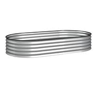 Outsunny Jardinière surélevée galvanisée en acier lit de jardin bordure caoutchouc 181 x 93 x 30 cm argent