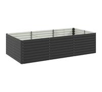 Outsunny Jardinière surélevée galvanisée rectangulaire pour l'extérieur - fond ouvert - 240 x 120 x 60cm, Gris