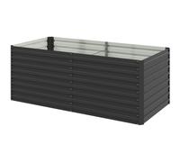 Outsunny Jardinière surélevée Jardin potager balcon galvanisée rectangulaire pour l'extérieur - fond ouvert - 160x80x60 cm, gris Aosom France