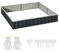 Outsunny, jardinière surélevée modulable sans fond, en acier galvanisé, dimensions : 258 x 90 x 30 cm, couleur : gris foncé