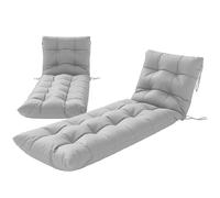 Outsunny Jeu de 2 coussins pour transats 180x55 cm Coussins pour chaises de jardin épais UPF30+ avec 4 sangles Gris Clair
