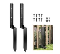 Outsunny Kit de réparation pour poteaux de clôture - Lot de 2 poteaux de soutien pour poteaux de clôture avec clous, perceuse, ancre et pieu de terre pour réparer les poteaux de clôture en bois