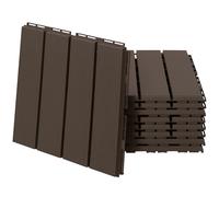 Caillebotis - Outsunny - dalles terrasse lot de 9 emboîtables imitation bois chocolat - plastique - 30x30cm - chocolat