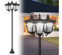 Outsunny Lampadaire de jardin extérieur à LED solaire avec capteurs 3 abat-jours - H.182.5 cm - IP44
