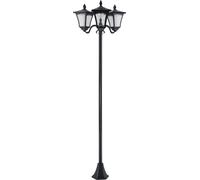 Outsunny Lampadaire de jardin extérieur à LED solaire avec capteurs 3 abat-jours - H.182.5 cm - IP44
