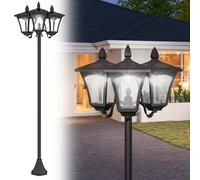Outsunny Lampadaire de jardin extérieur à LED solaire avec capteurs 3 abat-jours - H.182.5 cm - IP44