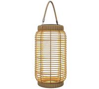 Outsunny Lampadaire d'extérieur solaire en résine tressée luminaire LED de jardin en acier marche/arrêt automatique sable