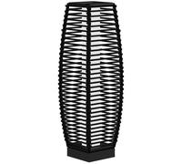 Outsunny Lampadaire d'extérieur solaire en résine tressée luminaire LED de jardin en acier marche/arrêt automatique