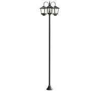 Outsunny Lampadaire extérieur solaire à 3 têtes, lampadaire jardin, éclairage LED, capteur automatique crépuscule à l'aube, noir