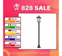 Outsunny Lampadaire extérieur sur pied, lampadaire solaire extérieur, LED, lanterne classique, lampe extérieur sur pied, 30 Lm, hauteur 127 cm, noir