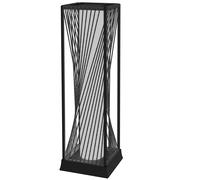 Outsunny Lampadaire solaire extérieur en résine tressée, lampadaire sans fil rechargeable avec capteur de lumière, 77 cm, gris