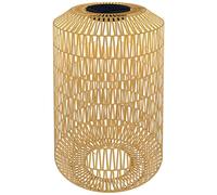 Outsunny Lampadaire solaire extérieur en résine tressée, lampadaire sans fil rechargeable avec capteur de lumière, Ø30x55cm jaune