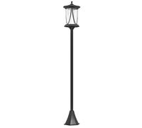 Outsunny Lampadaire solaire extérieur lampadaire de jardin LED avec interrupteur marche/arrêt 17 x 17 x 127 cm noir