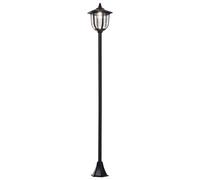Outsunny Lampadaire Solaire Extérieur LED Inox Noir Classique 177 cm Aosom France