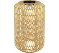 Outsunny Lampadaire solaire extšŠrieur en ršŠsine tressšŠe, lampadaire sans fil rechargeable avec capteur de lumiššre, style boho, lampadaire LED extšŠrieur, pour jardin patio terrasse, 55 cm, jaune