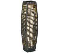 Outsunny Lampe à poser luminaire LED de jardin solaire en résine tressée imitation rotin - 21 x 21 x 78 cm gris