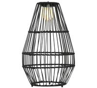 Outsunny Lampe à poser luminaire LED de jardin solaire en résine tressée imitation rotin - 34 x 34 x 56 cm noir