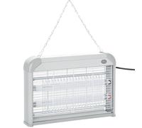 Outsunny Lampe Anti-Moustique UV 20W 60m² Filet Protection ABS Aluminium Gris Blanc Aosom France