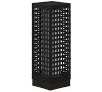 Outsunny Lanterne Extérieure avec Module Solaire, Automatisme d'Allumage, Durée de Fonctionnement de 8 h, Aspect Rotin, Acier, 15,5 x 15,5 x 46 cm, Noir