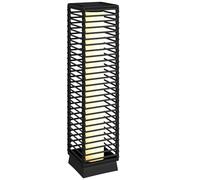 Outsunny Lanterne Solaire Extérieure en Résine Tressée Lampadaire sans Fil Rechargeable avec Capteur de Lumière, LED pour Jardin Patio Terrasse, Noir