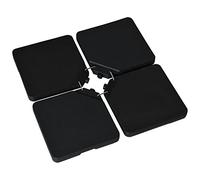 Outsunny Lestages pour parasols Dalles de Parasol 4 plaques HDPE - A remplir d'eau ou de Sable jusqu'à 60/70 kg - dim. 100 x 100 x 6,8 cm Noir